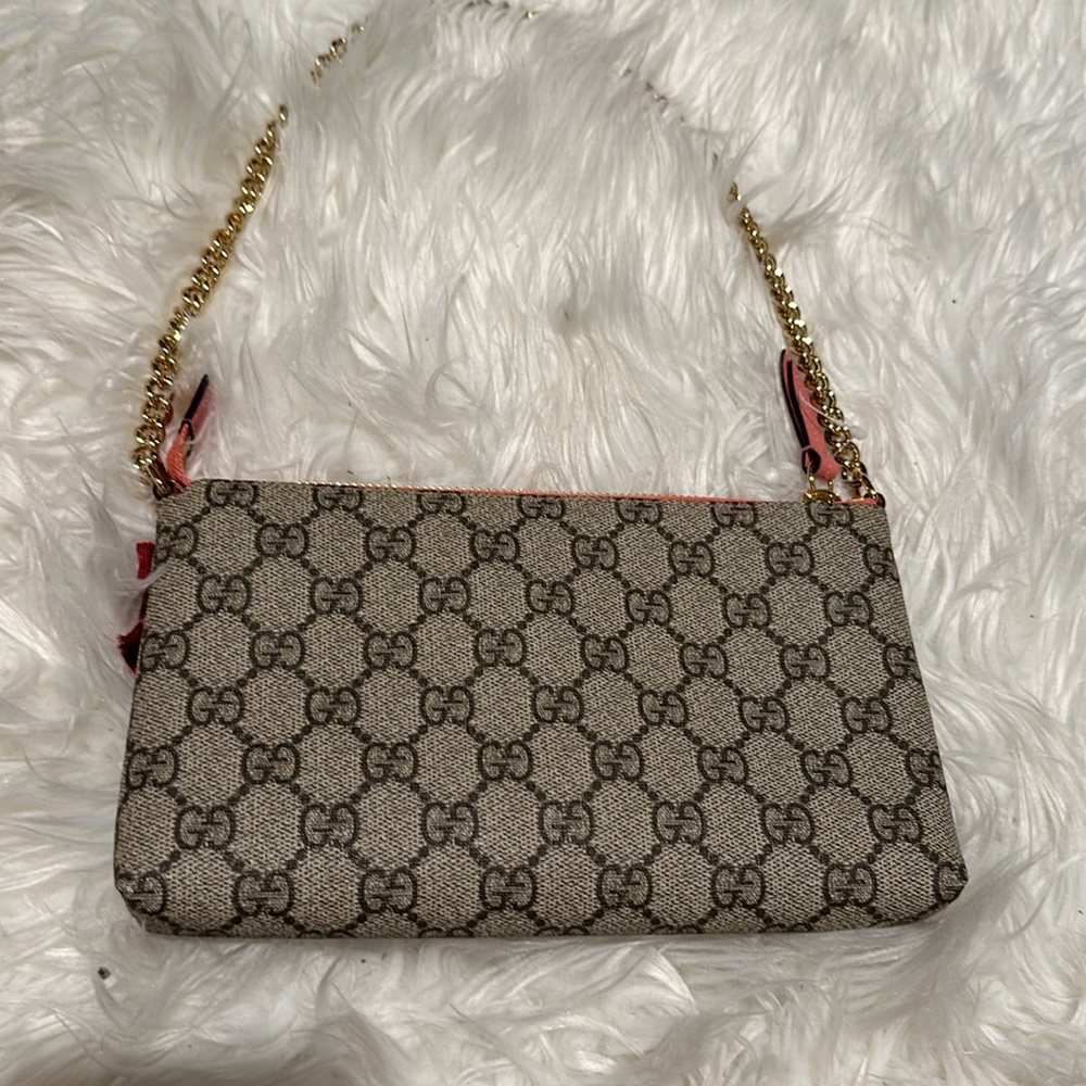 Brand New Pristine Gucci Circus Chain Wristlet Wallet GG Coated Canvas Applique - Picture 4 of 7